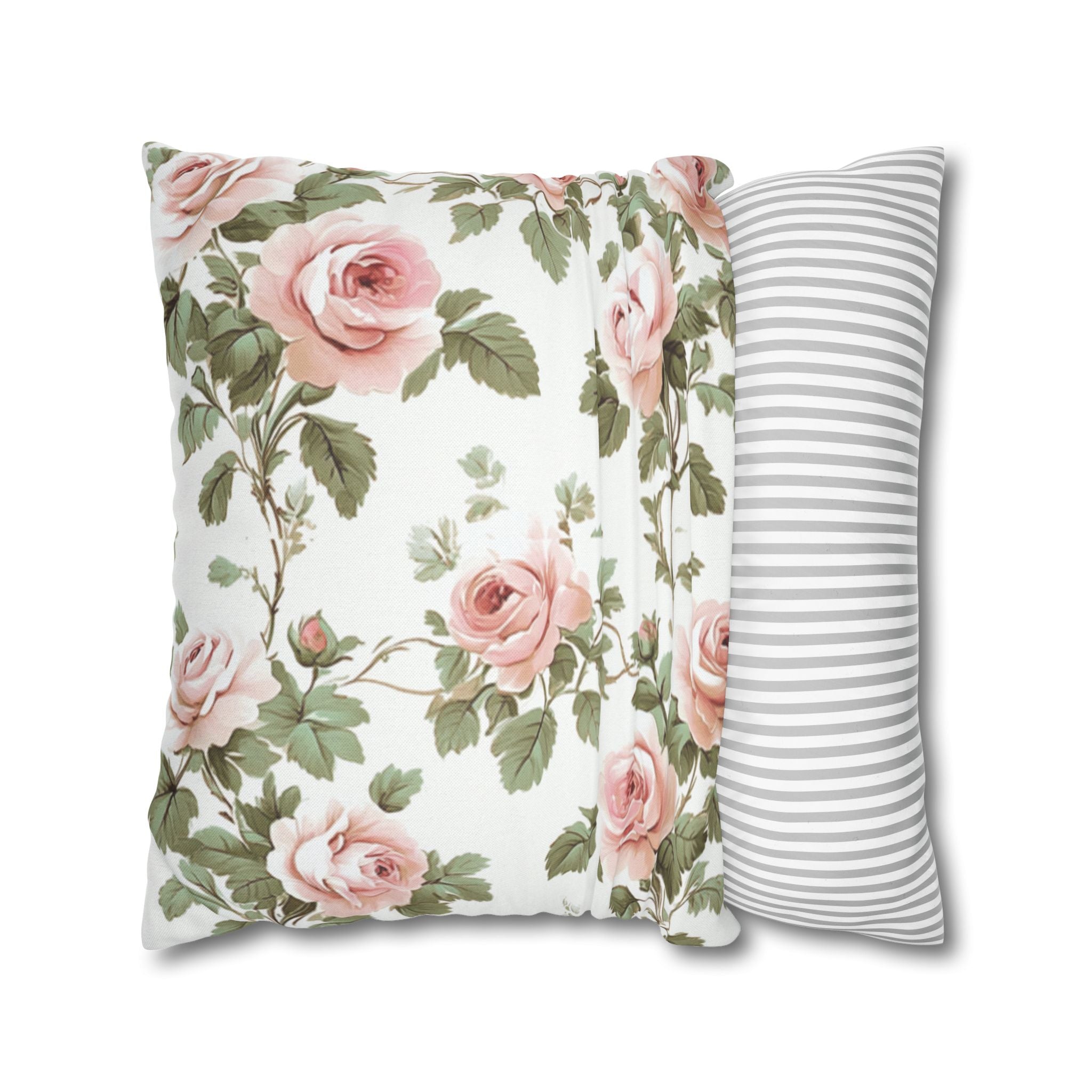 Vintage Floral Pattern Pillowcases , Square Decorative Pillowcase, Toile de Jouy seamless pattern