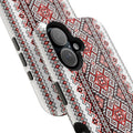 Stasia Red Folk Art Tough Phone Case | Ukrainian Heritage Geometric MagSafe Cover