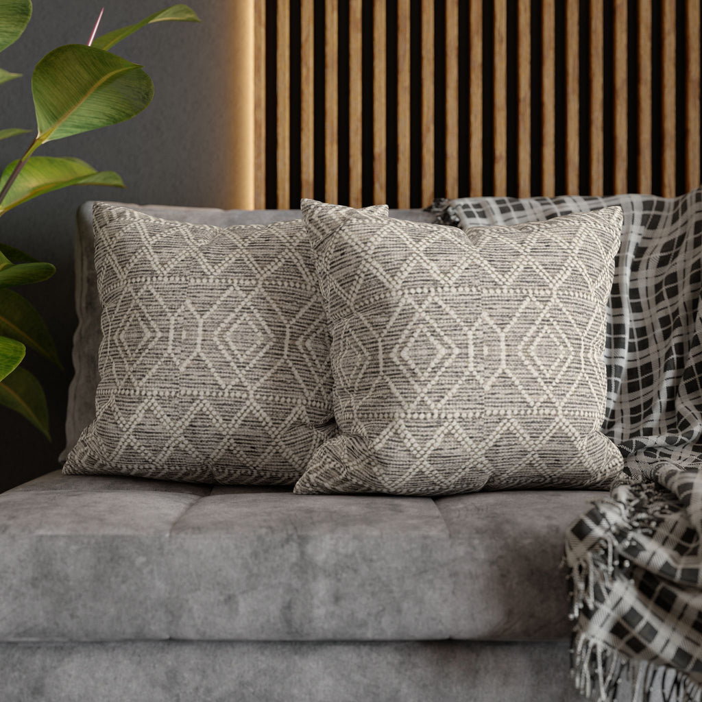 Sand & Stone Diamond Weave Pillow Cover | Farmhouse Heritage Ivory Cushion