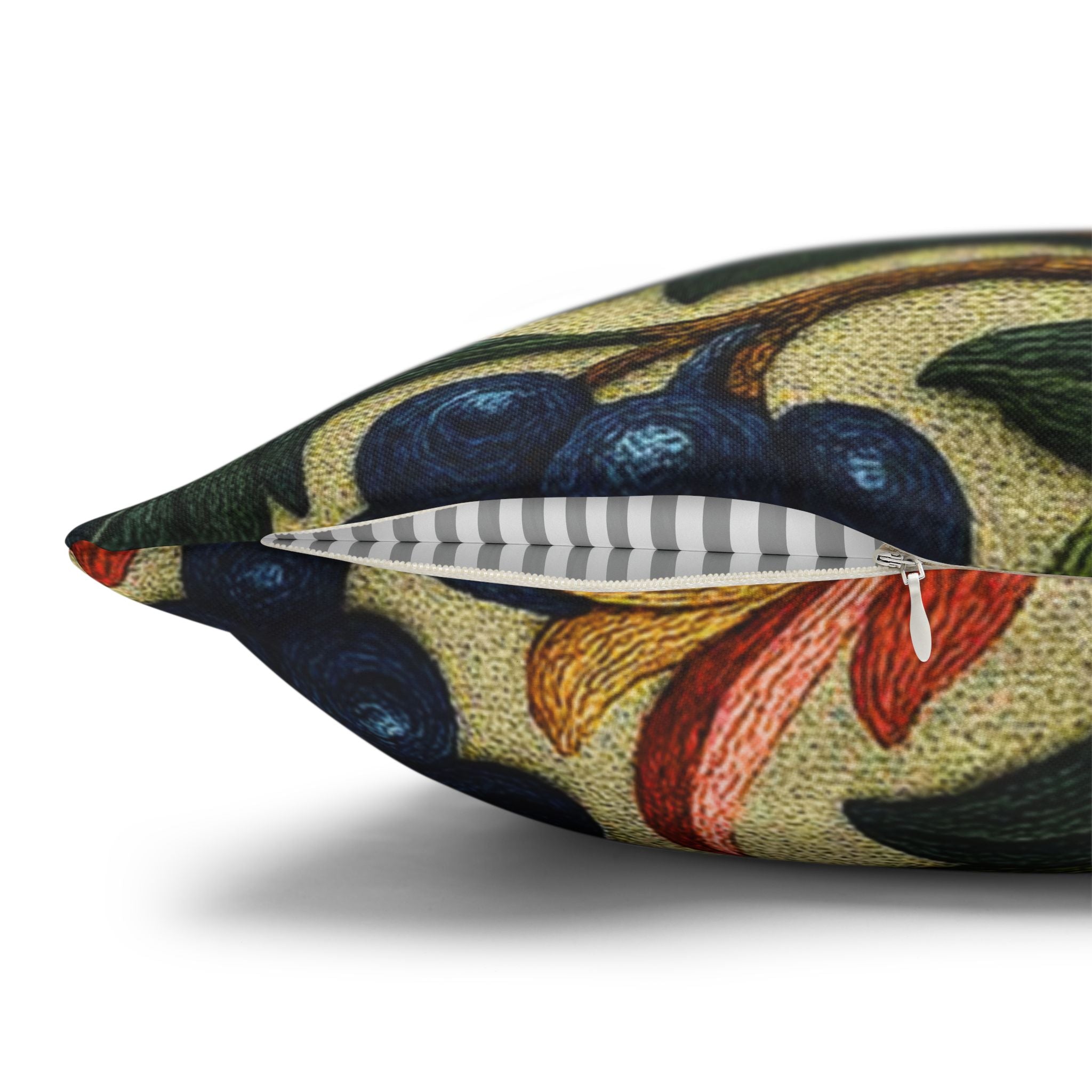 BLUESKYDEZIGN | Petrykivka Bloom Pillow Cover | Ukrainian Folk Art Floral Cushion | Embroidered Look | Cottagecore Home Gift