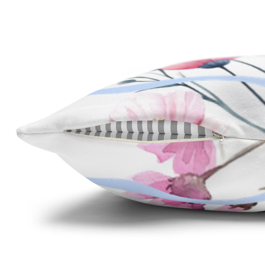 BLUESKYDEZIGN Spring Pink Purple Blossom Pillow Cover - Botanical Decor