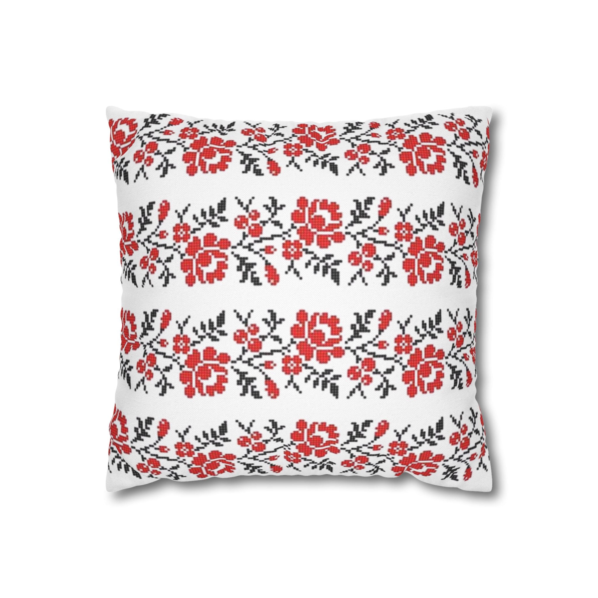 Ukrainian Red-Black Folk Pattern Pillowcase,  Pillow Cover, Gift for parents, Living Room Decor, bedroom, housewarming, cottage core