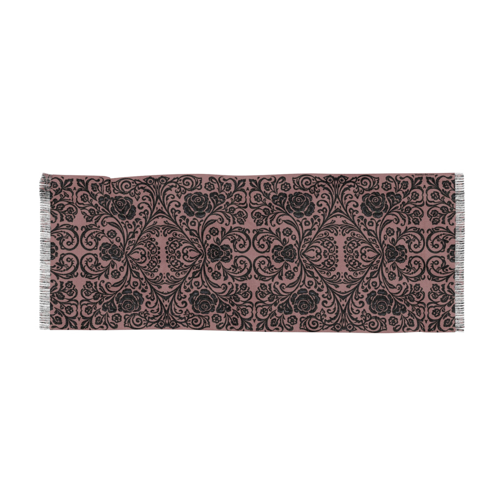 Rose Damask Scarf – Lightweight Vintage Wrap for Women | BLUESKYDEZIGN