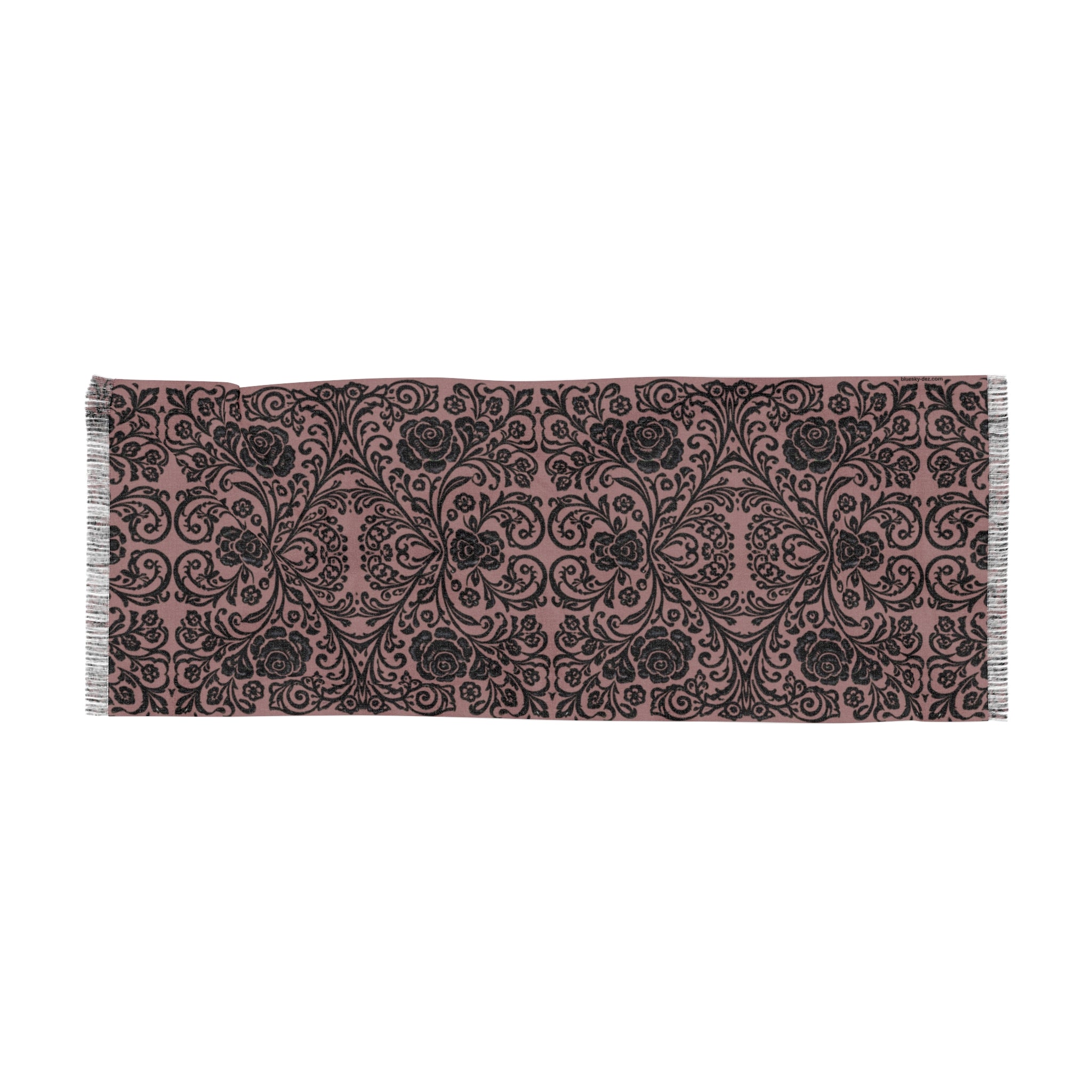 Rose Damask Scarf – Lightweight Vintage Wrap for Women | BLUESKYDEZIGN