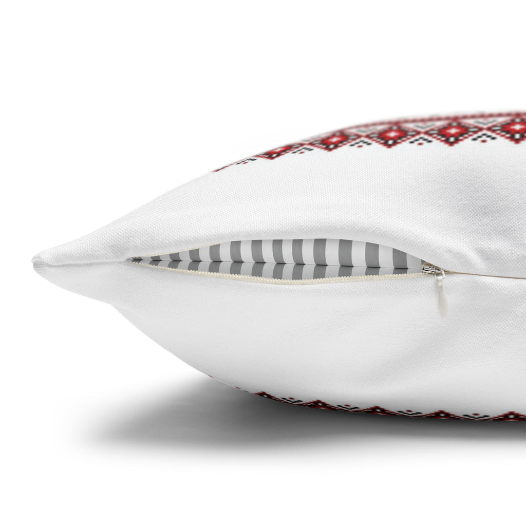 BLUESKYDEZIGN Ukrainian Traditional Pillow Cover - Red Black Folk Pattern