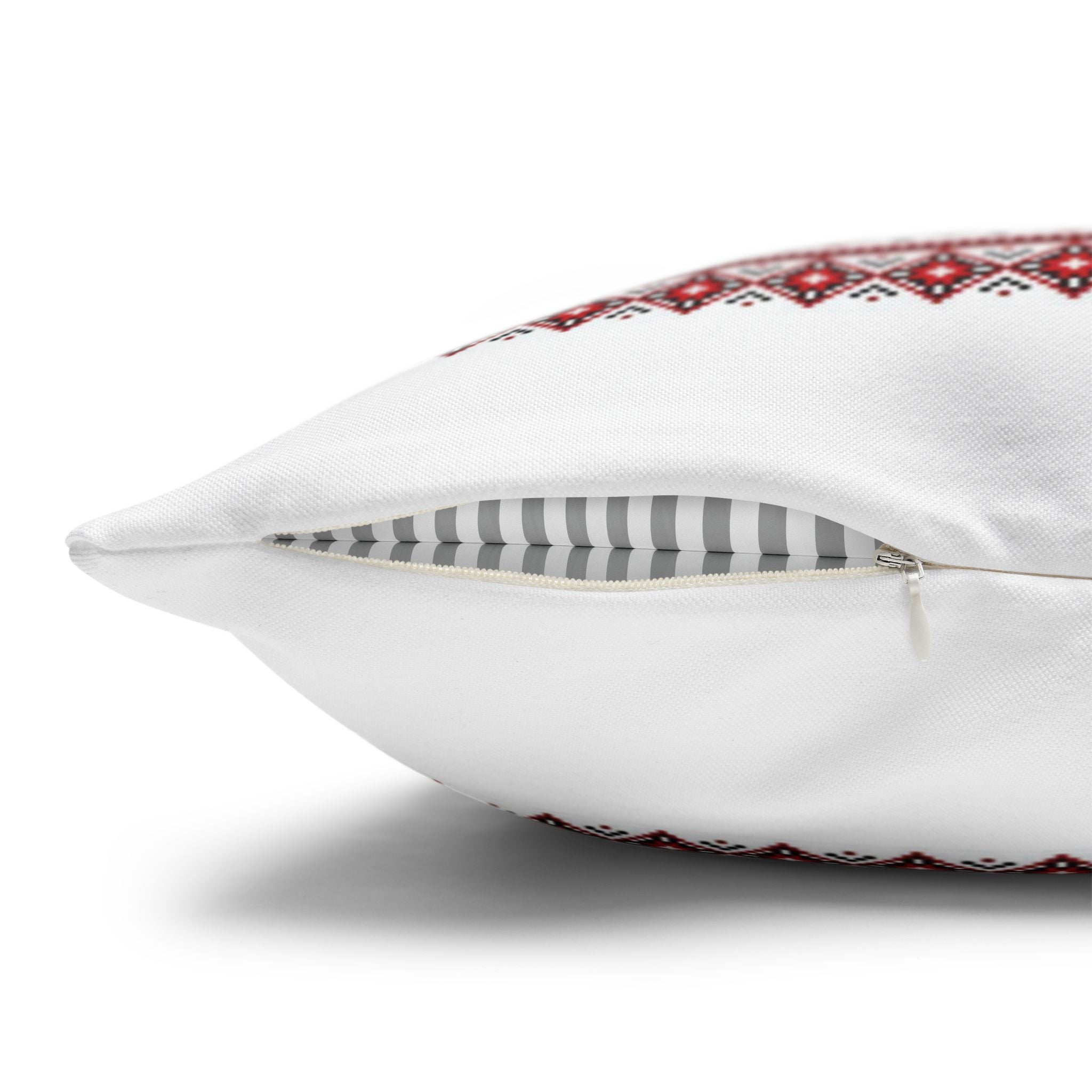 BLUESKYDEZIGN Ukrainian Traditional Pillow Cover - Red Black Folk Pattern