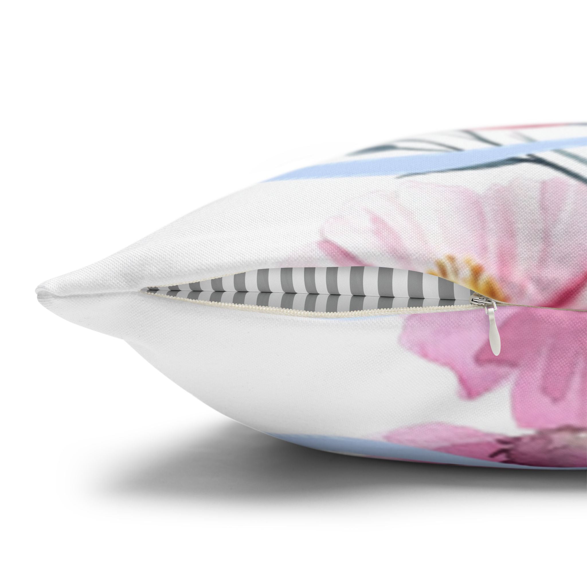 BLUESKYDEZIGN Spring Pink Purple Blossom Pillow Cover - Botanical Decor