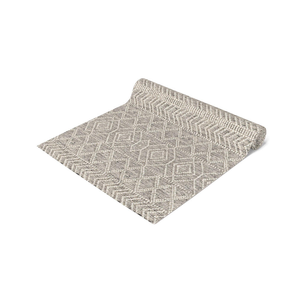 Sand & Stone Diamond Weave Table Runner | Farmhouse Heritage Ivory Linen