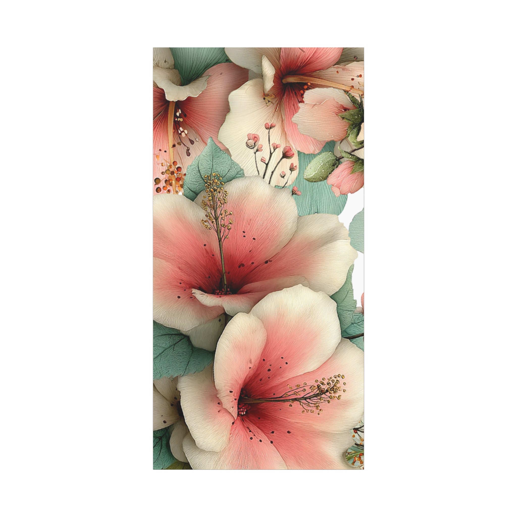 Pastel Floral Matte Canvas Wall Art, Soft Botanical Print, Modern Home Decor, Watercolor Flower Artwork, Stretched 1.25" Canvas