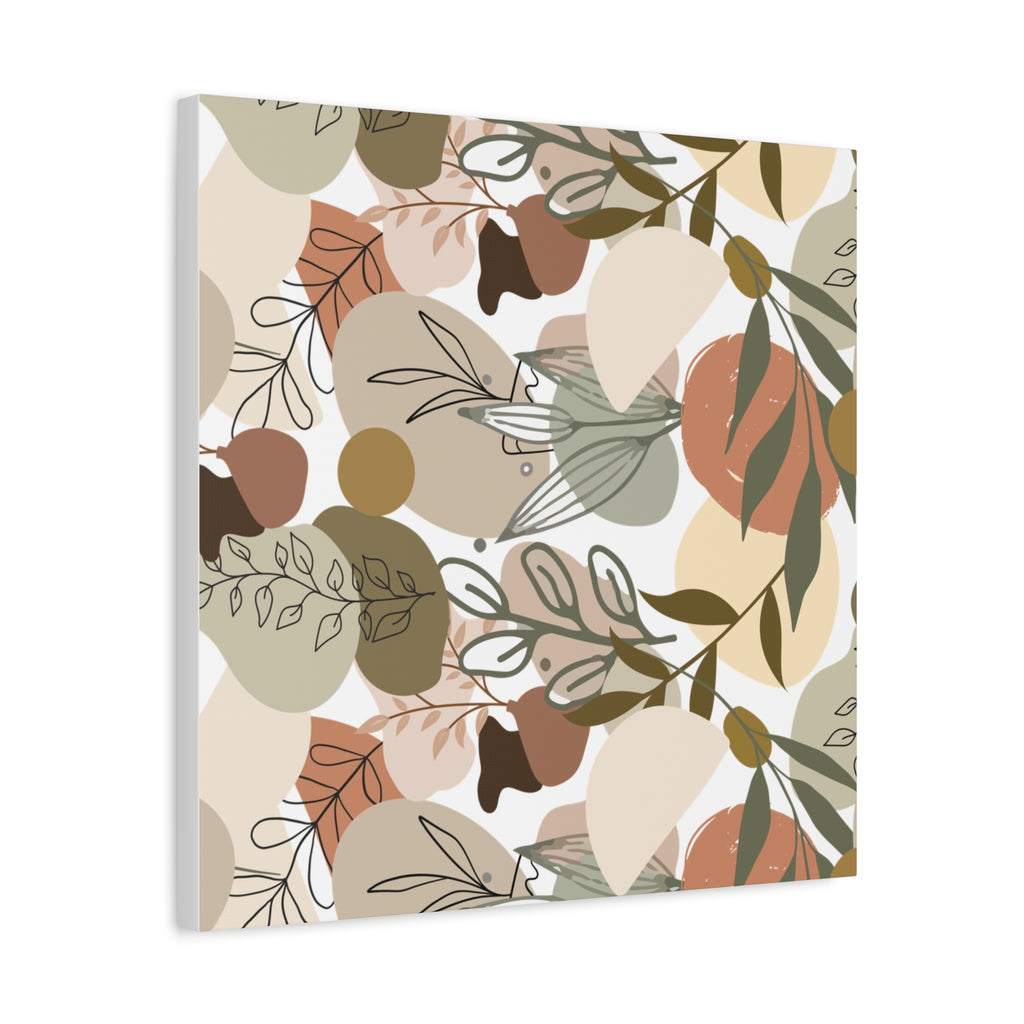 Abstract Modern Botanical Wall Art, Minimalist Line Art Canvas, Neutral Aesthetic Home Decor Print for Living Room or Bedroom, Matte Print, Stretched 1.25" Ready to Hang