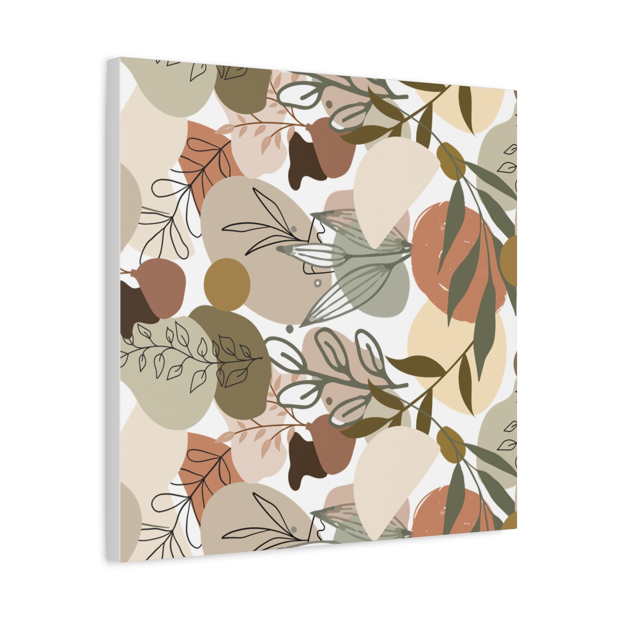 Abstract Modern Botanical Wall Art, Minimalist Line Art Canvas, Neutral Aesthetic Home Decor Print for Living Room or Bedroom, Matte Print, Stretched 1.25" Ready to Hang