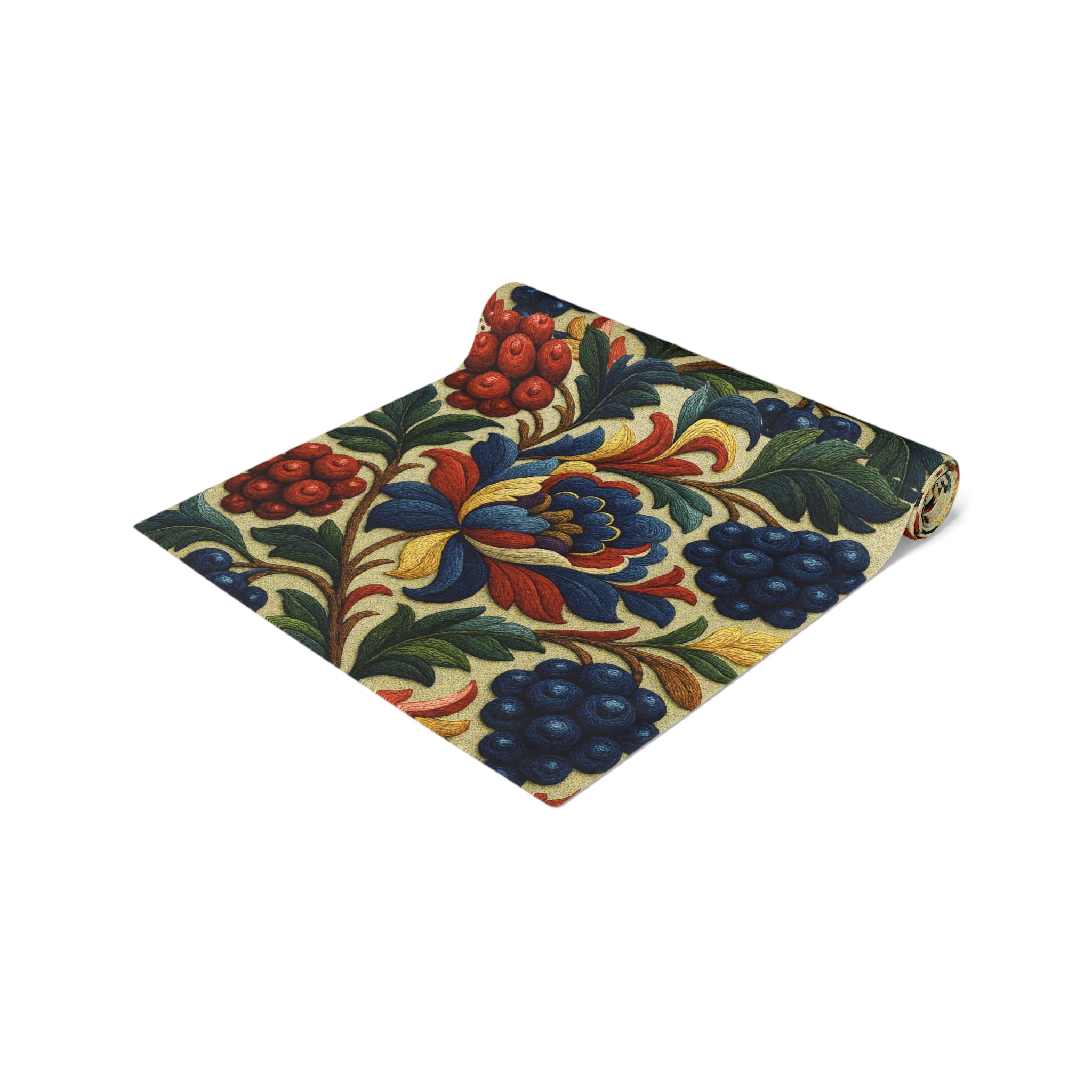 BLUESKYDEZIGN | Petrykivka Bloom Table Runner | Ukrainian Folk Art Floral Dining Decor | Victorian Cottagecore | Cotton or Polyester