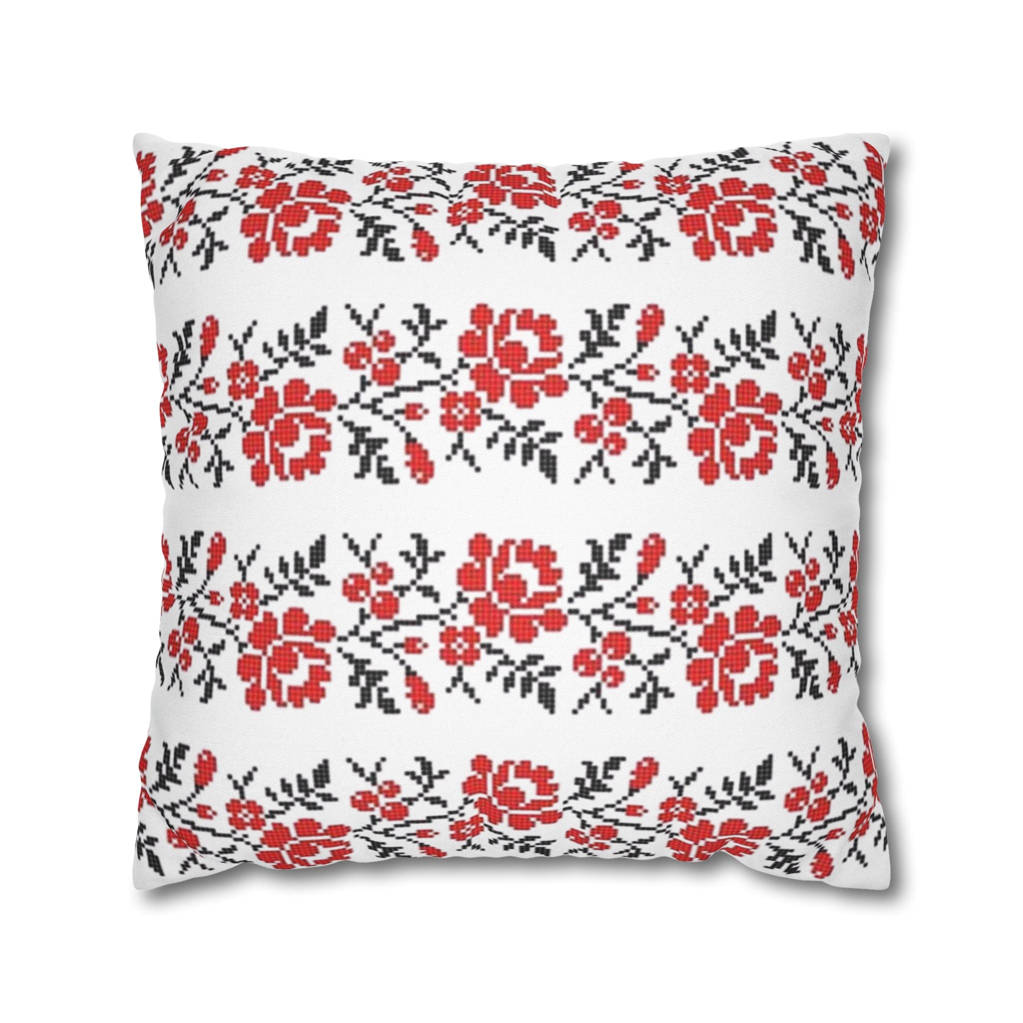 Ukrainian Red-Black Folk Pattern Pillowcase,  Pillow Cover, Gift for parents, Living Room Decor, bedroom, housewarming, cottage core