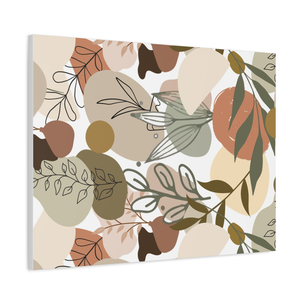 Abstract Modern Botanical Wall Art, Minimalist Line Art Canvas, Neutral Aesthetic Home Decor Print for Living Room or Bedroom, Matte Print, Stretched 1.25" Ready to Hang