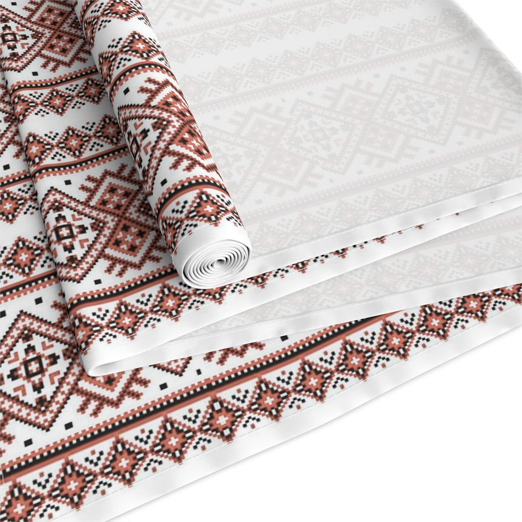 BLUESKYDEZIGN Ukrainian Red Black Table Runner - Heritage Folk Pattern