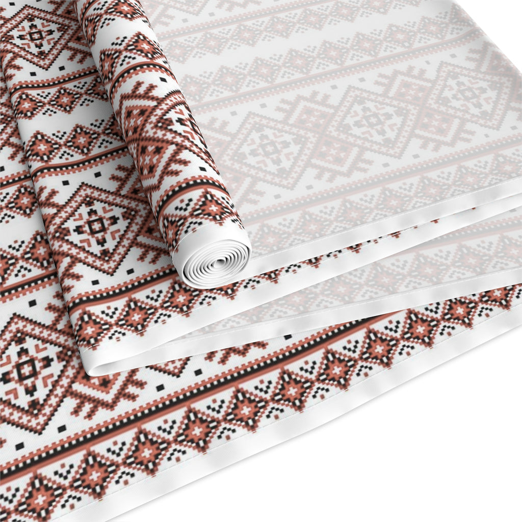 BLUESKYDEZIGN Ukrainian Red Black Table Runner - Heritage Folk Pattern