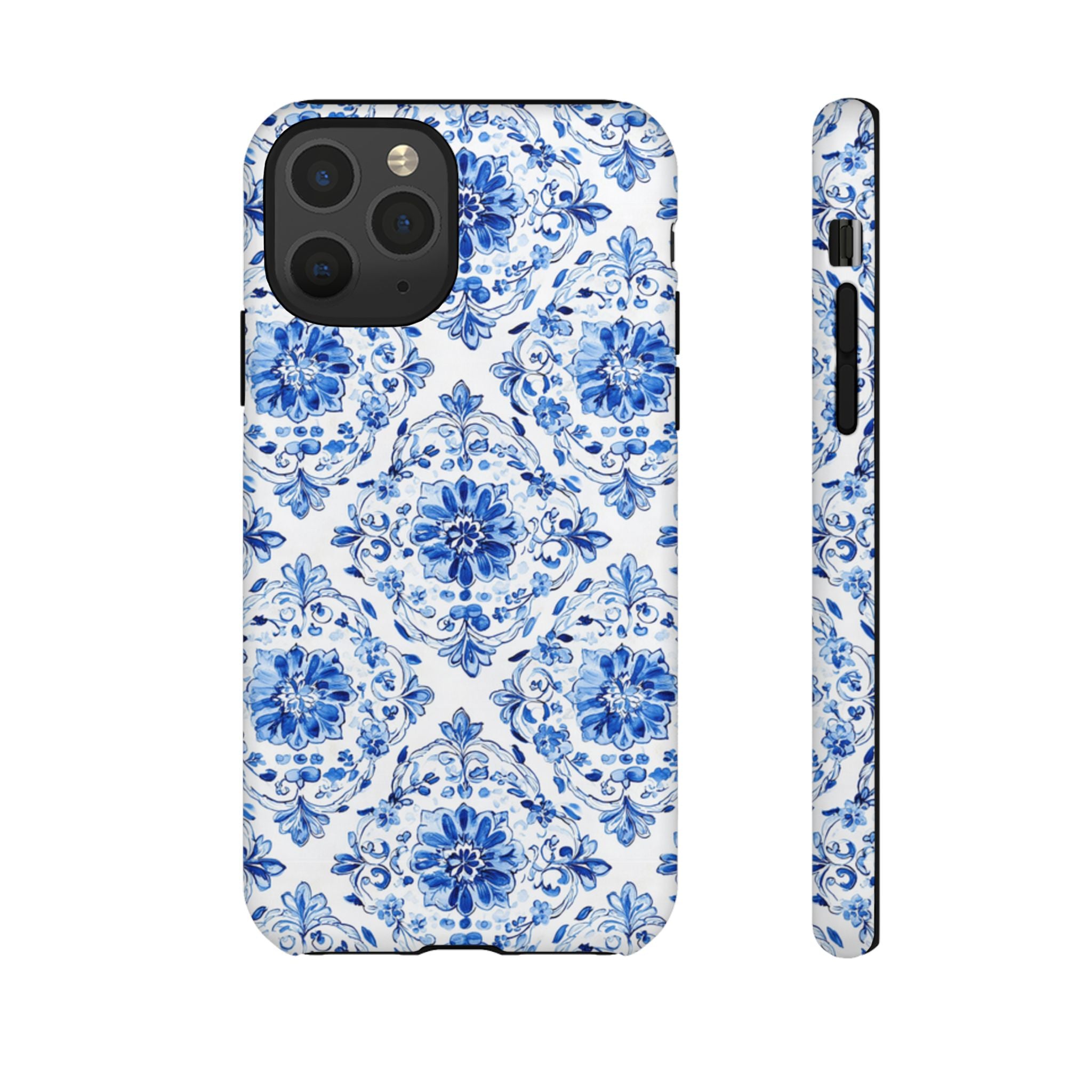 Blue Floral Tile Phone Case | Tough Case