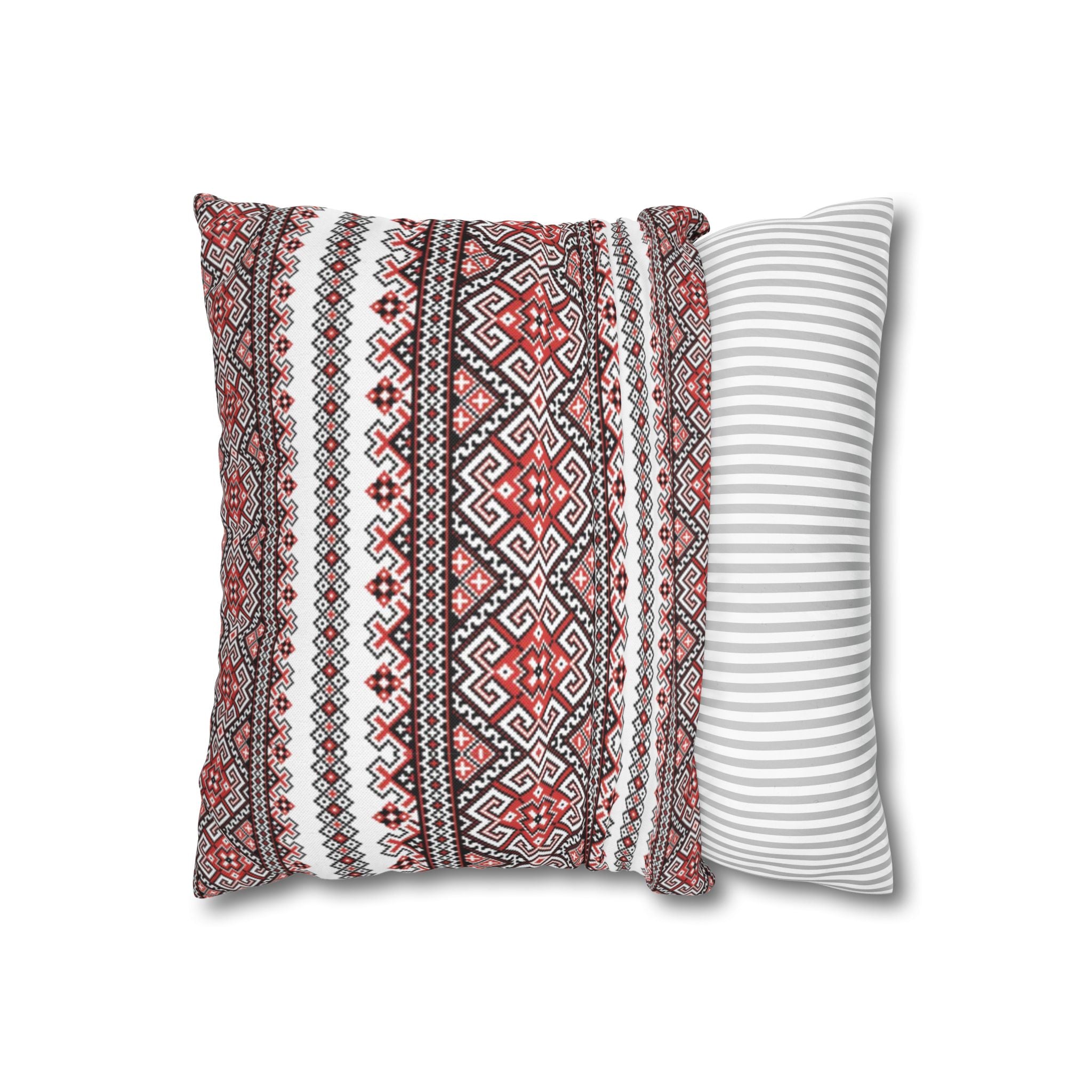 Ukrainian Traditional Red-Black Pattern Pillowcase, Pillow Cover, Gift for parents, Living Room Decor bedroom, housewarming, cottagecore