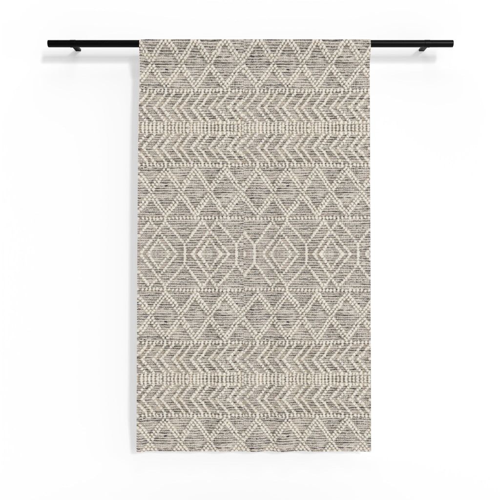 Sand & Stone Diamond Weave Sheer Curtain Panel | Farmhouse Heritage Light Filter