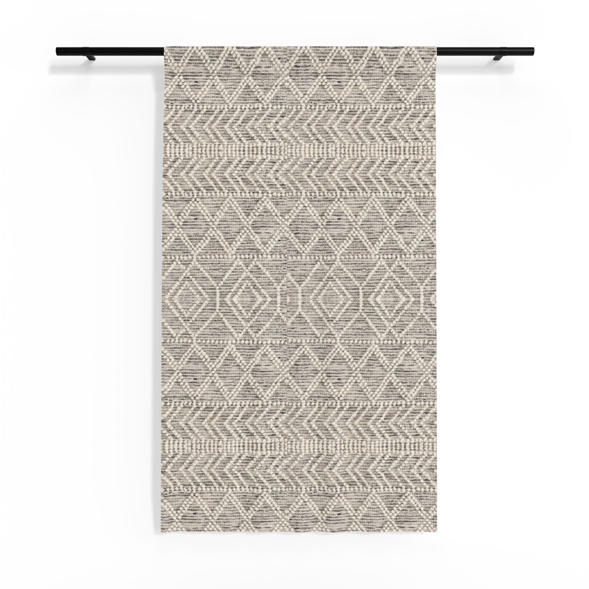 Sand & Stone Diamond Weave Sheer Curtain Panel | Farmhouse Heritage Light Filter