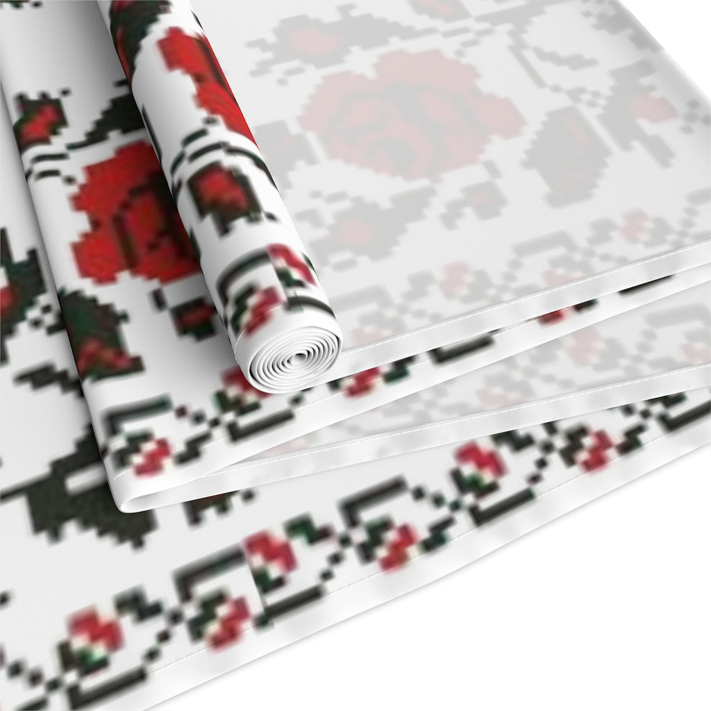 BLUESKYDEZIGN Ukrainian Traditional Table Runner - Red Black Heritage Decor