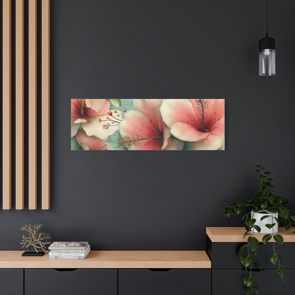 Pastel Floral Matte Canvas Wall Art, Soft Botanical Print, Modern Home Decor, Watercolor Flower Artwork, Stretched 1.25" Canvas