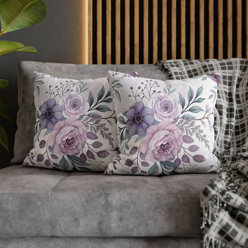 BLUESKYDEZIGN Spring Floral Pillow Cover - Watercolor Flower Cushion, Cottagecore Boho Home Decor