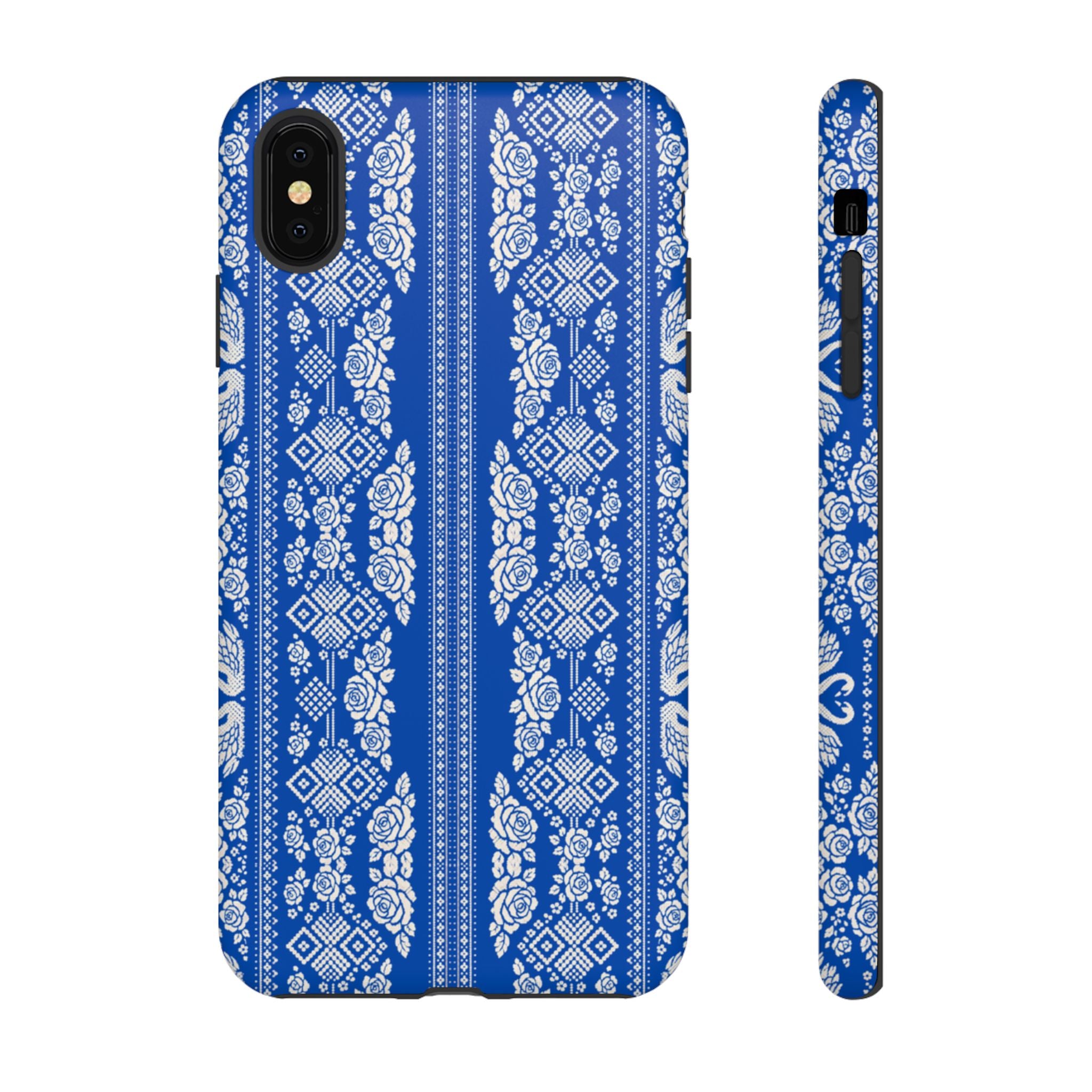Wedding Swans Phone Case Blue  White Elegant Protective Cover, Tough Cases, Protective Folk Art Cover for iPhone  Samsung