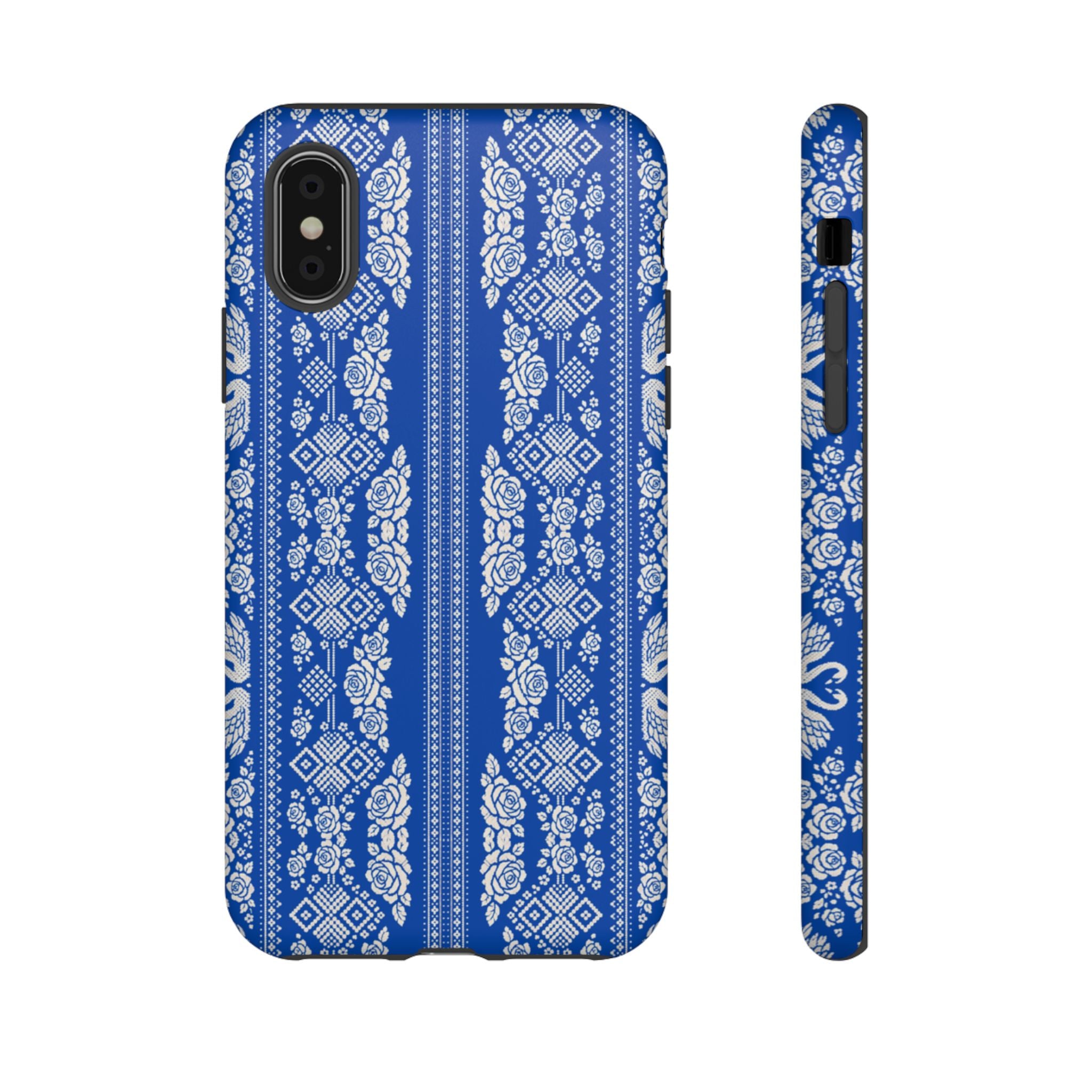 Wedding Swans Phone Case Blue  White Elegant Protective Cover, Tough Cases, Protective Folk Art Cover for iPhone  Samsung