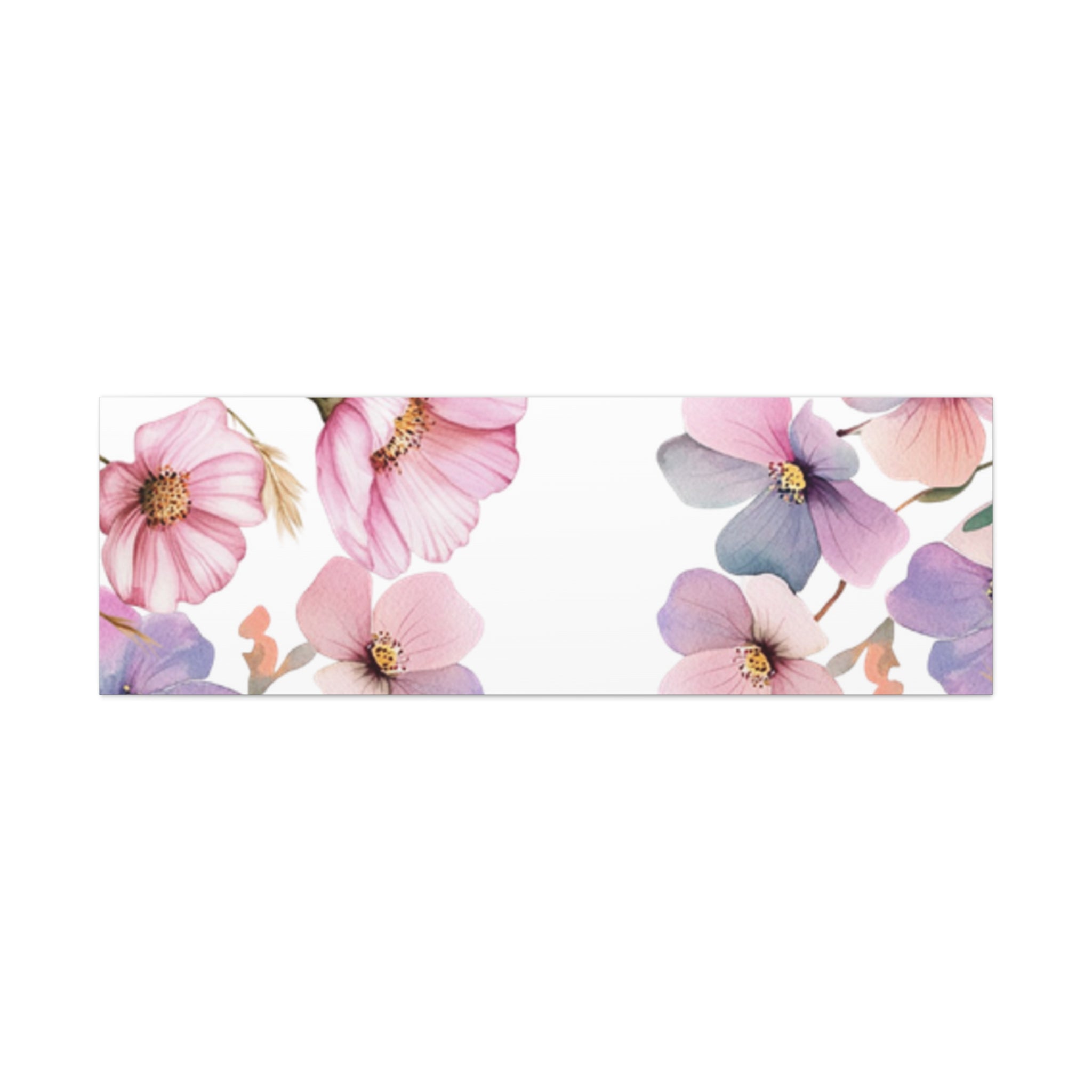 Pastel Floral Matte Canvas Wall Art, Soft Botanical Print, Modern Home Decor, Watercolor Flower Artwork, Stretched 1.25" Canvas