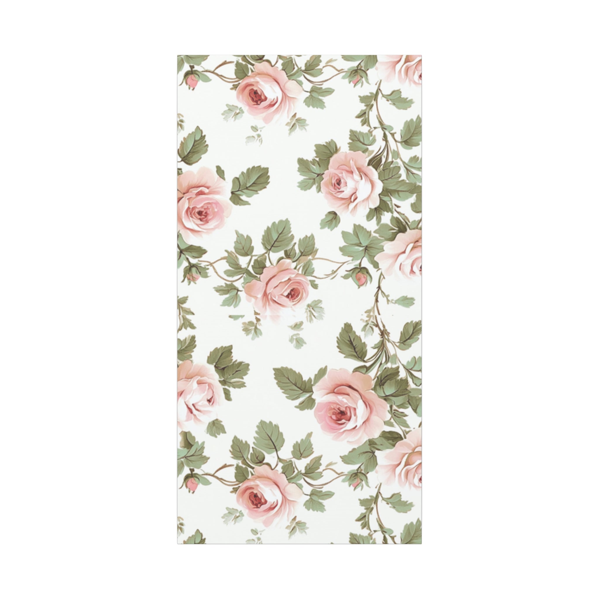 Vintage Pink Rose Matte Canvas Wall Art, Botanical Floral Print, Romantic Cottagecore Home Decor, Stretched 1.25" Canvas