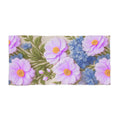 Pink Cosmos and Blue Hydrangea Beach Towel, Alexandra Bloom Collection, Floral Pool Towel, Large Vintage Summer Bath Sheet