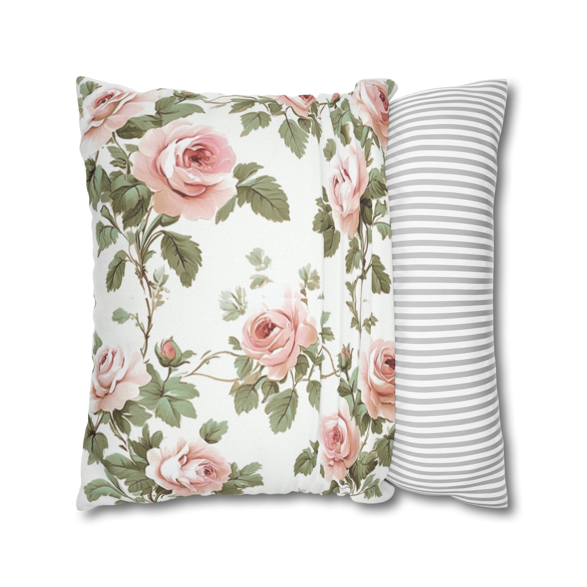 Vintage Floral Pattern Pillowcases , Square Decorative Pillowcase, Toile de Jouy seamless pattern