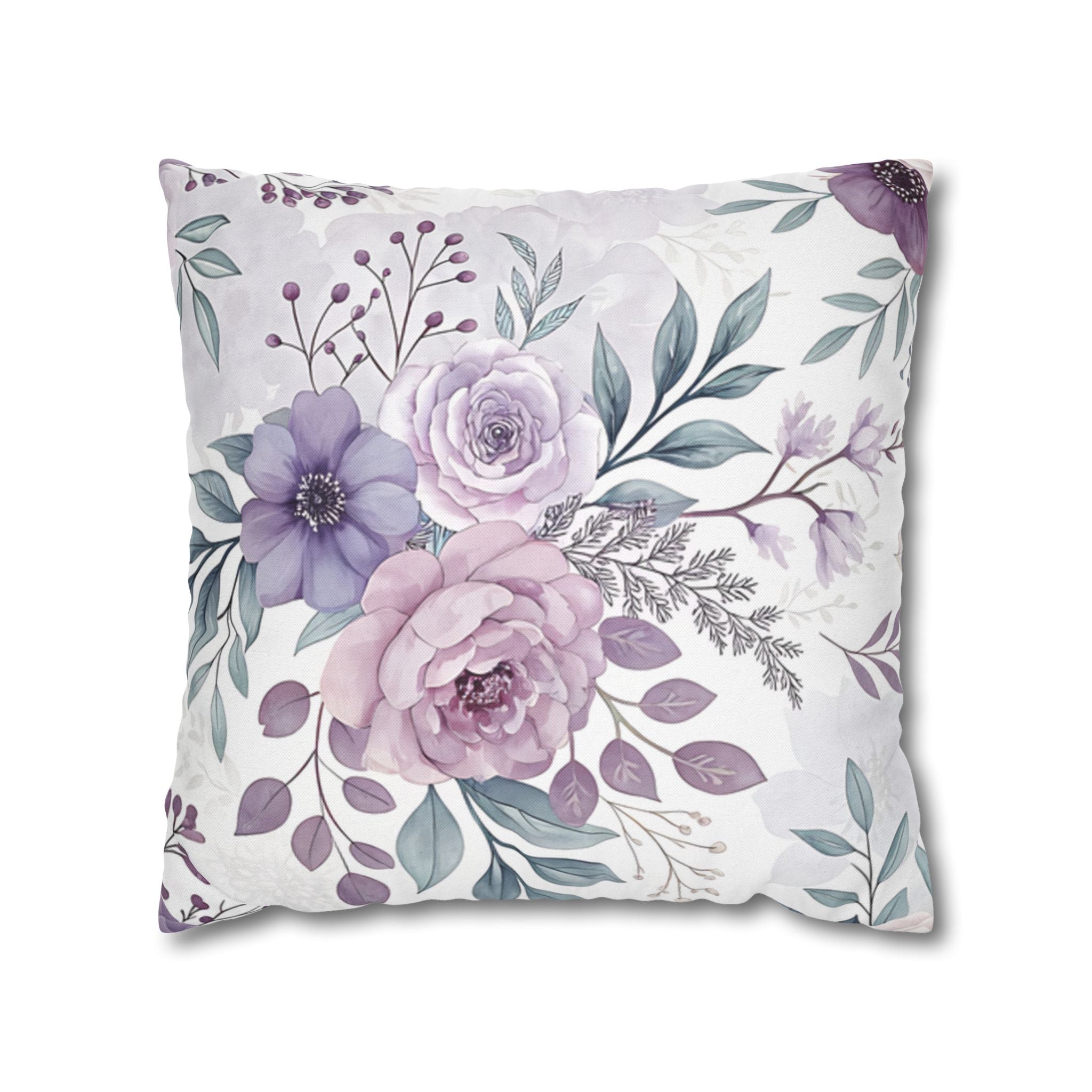 BLUESKYDEZIGN Spring Floral Pillow Cover - Watercolor Flower Cushion, Cottagecore Boho Home Decor