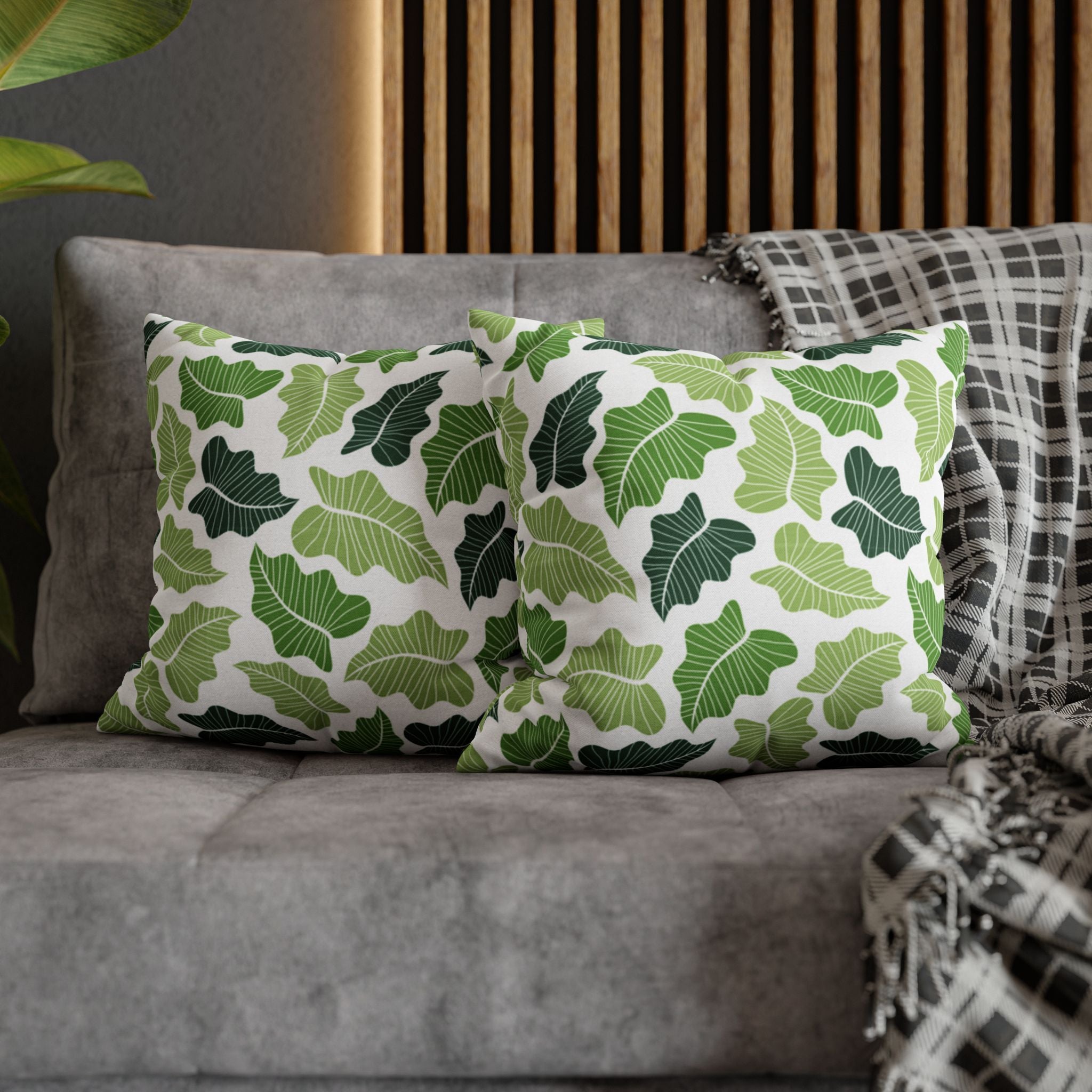 Green Leaf Pillow Cover