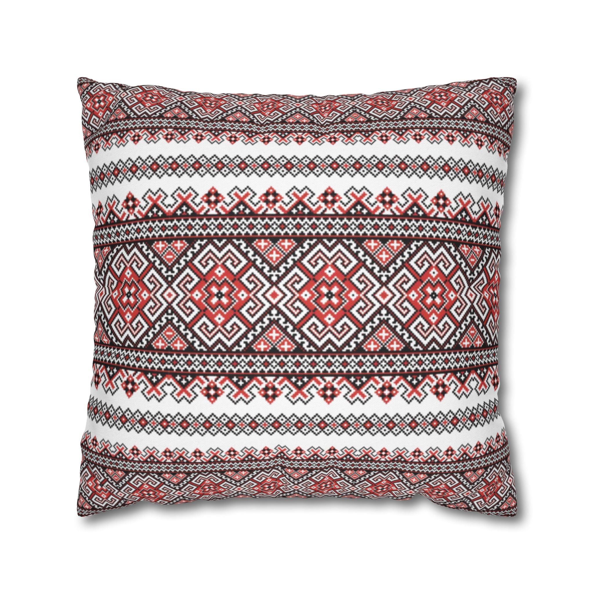 Ukrainian Traditional Red-Black Pattern Pillowcase, Pillow Cover, Gift for parents, Living Room Decor bedroom, housewarming, cottagecore
