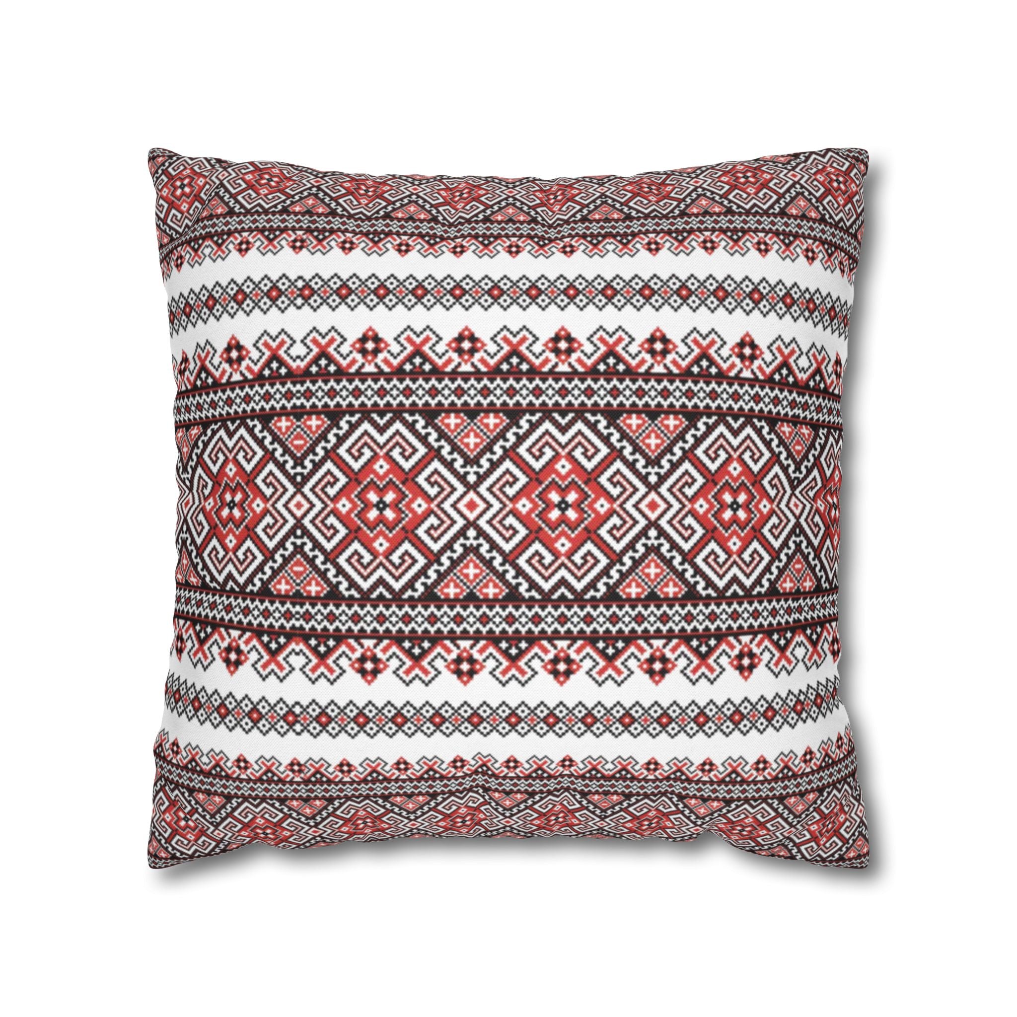Ukrainian Traditional Red-Black Pattern Pillowcase, Pillow Cover, Gift for parents, Living Room Decor bedroom, housewarming, cottagecore