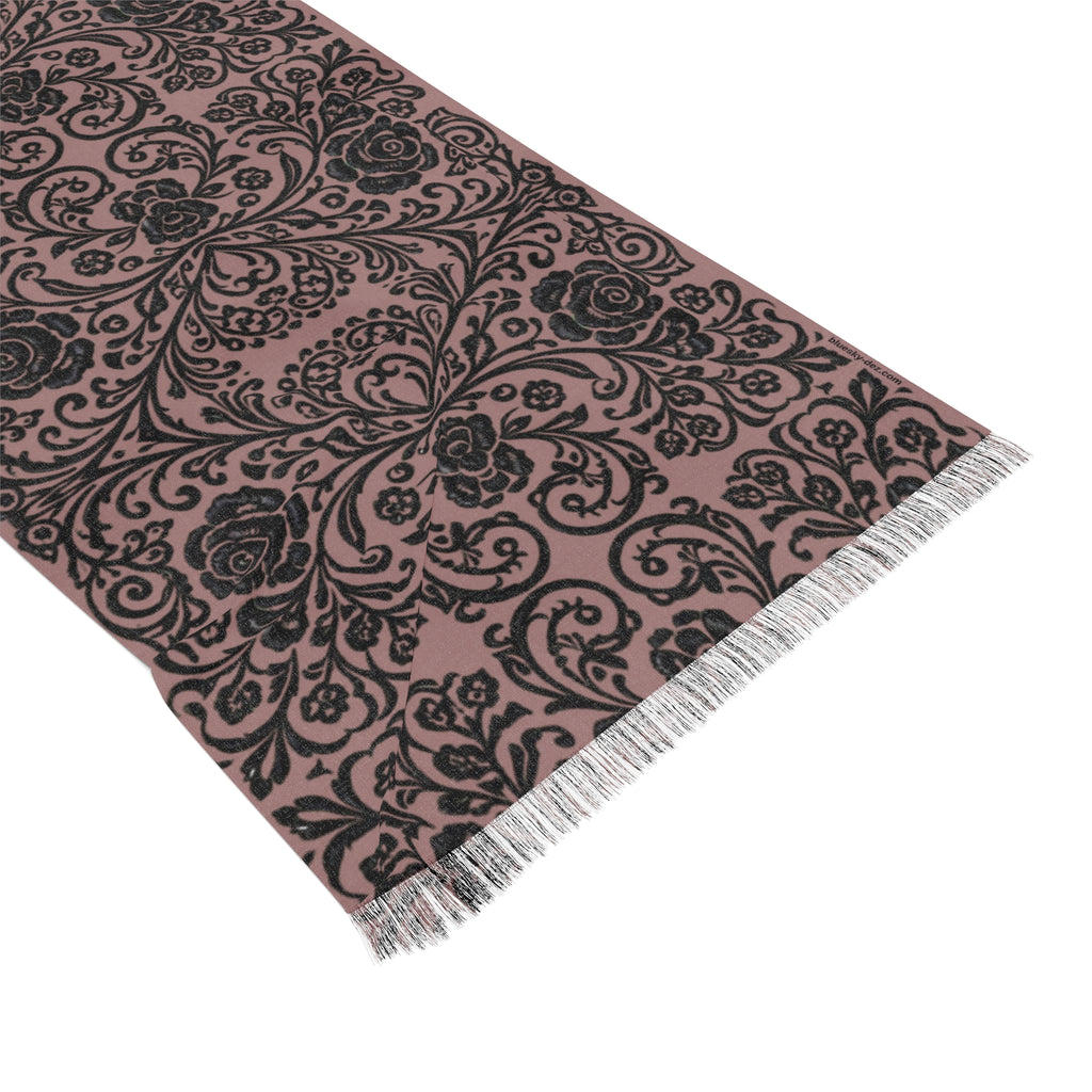 Rose Damask Scarf – Lightweight Vintage Wrap for Women | BLUESKYDEZIGN
