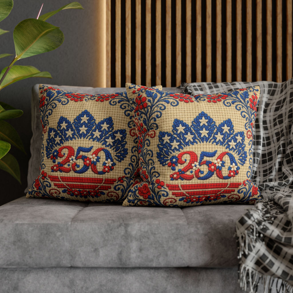 Freedom's Garden 250 – Patriotic Floral Pillow Cover | Vintage Americana Cushion | 250th Anniversary