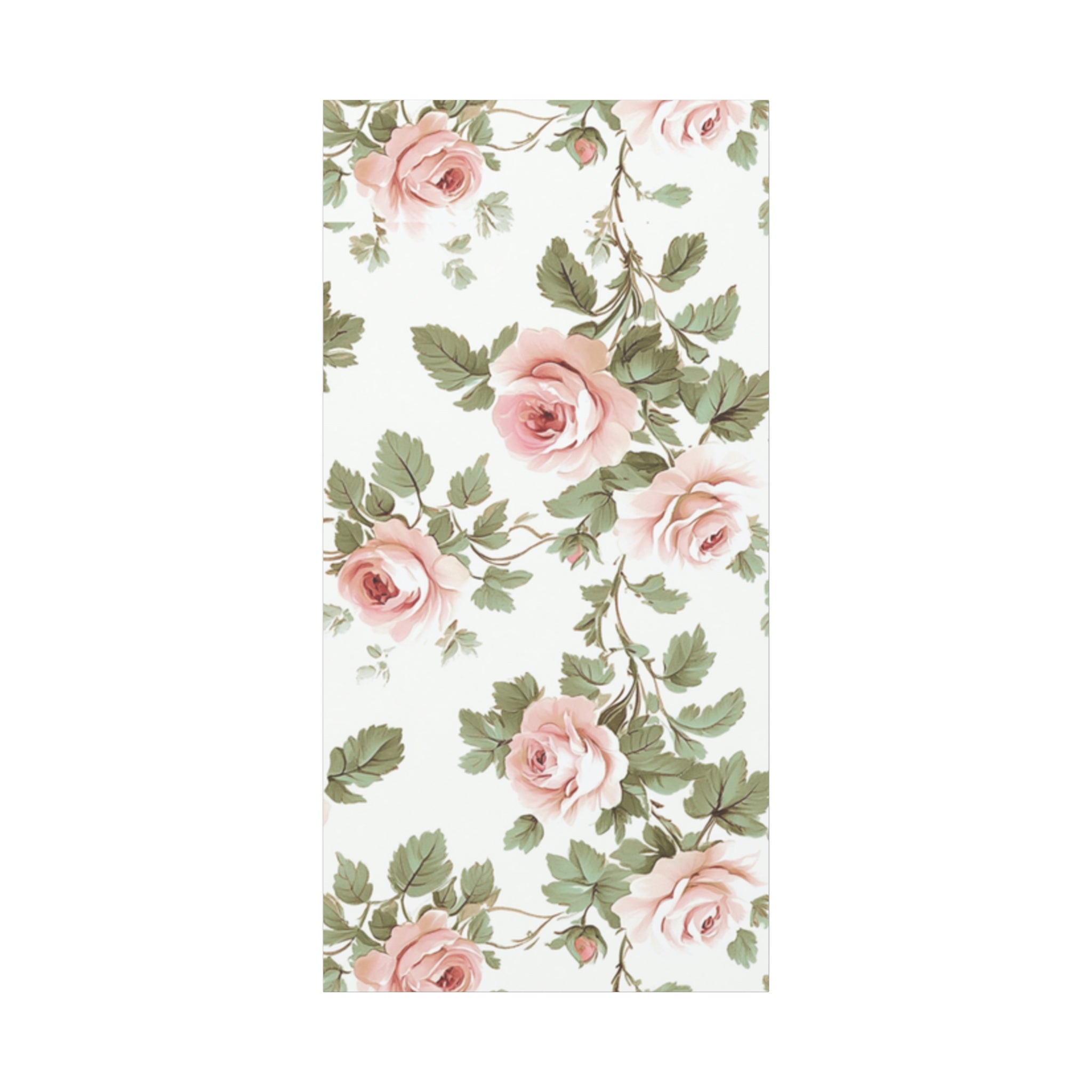 Vintage Pink Rose Matte Canvas Wall Art, Botanical Floral Print, Romantic Cottagecore Home Decor, Stretched 1.25" Canvas