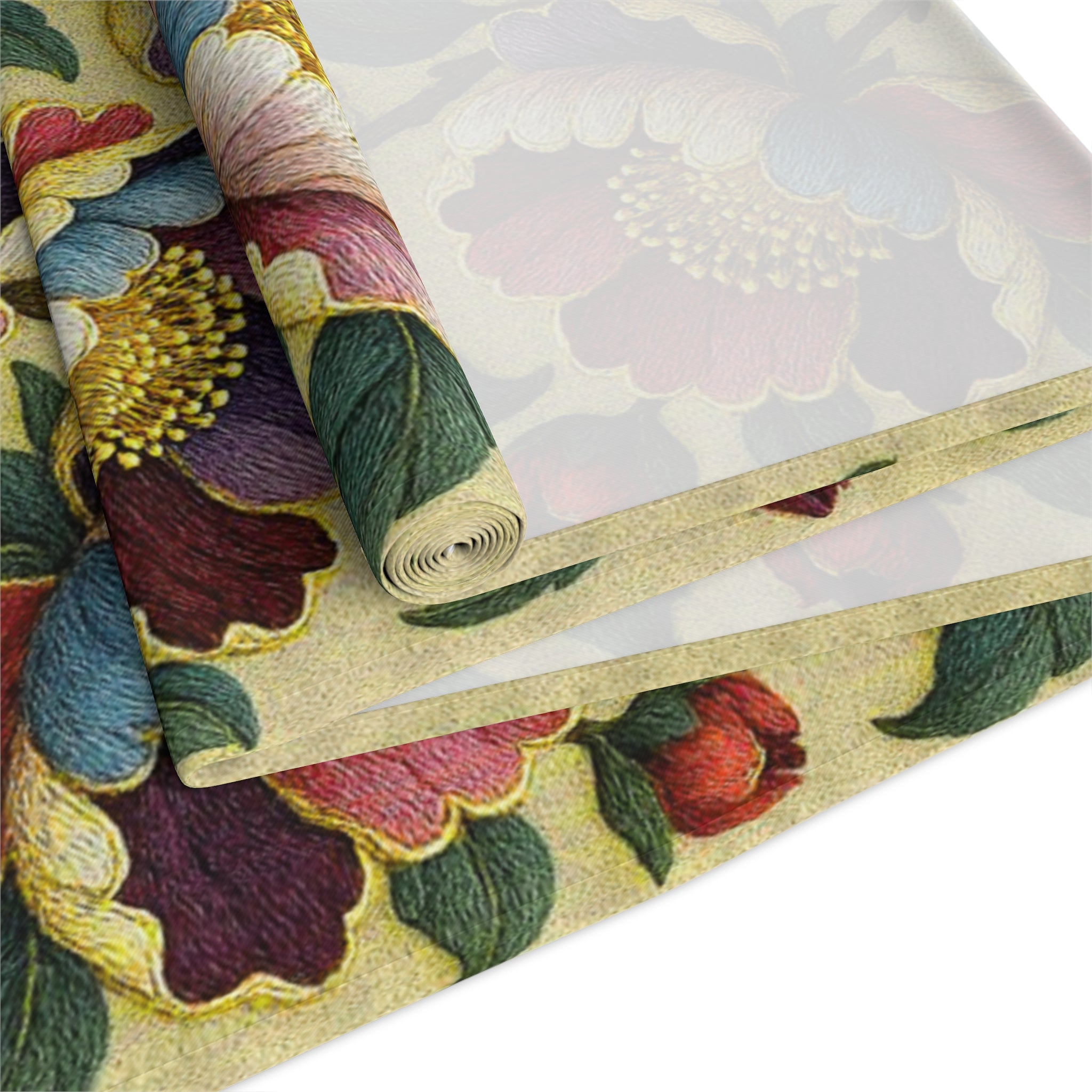 BLUESKYDEZIGN | Petrykivka Bloom Peony Table Runner | Ukrainian Folk Art Dining Decor | Embroidered Look | Cotton or Polyester