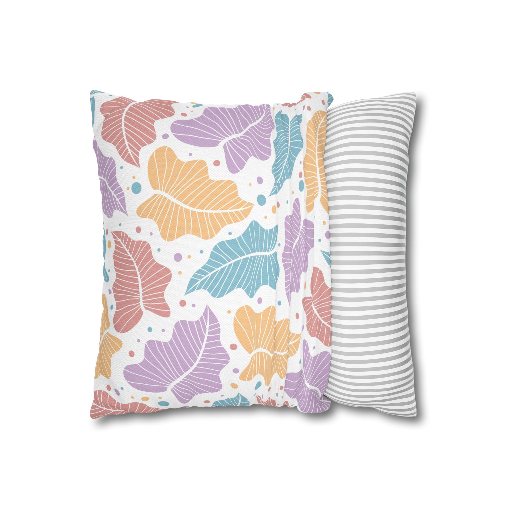 Pastel Leaf Pillow Cover