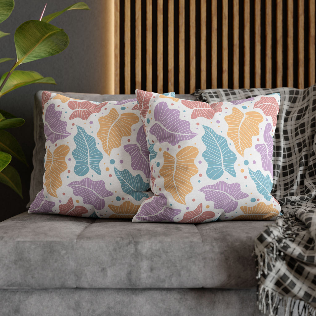 Pastel Leaf Pillow Cover