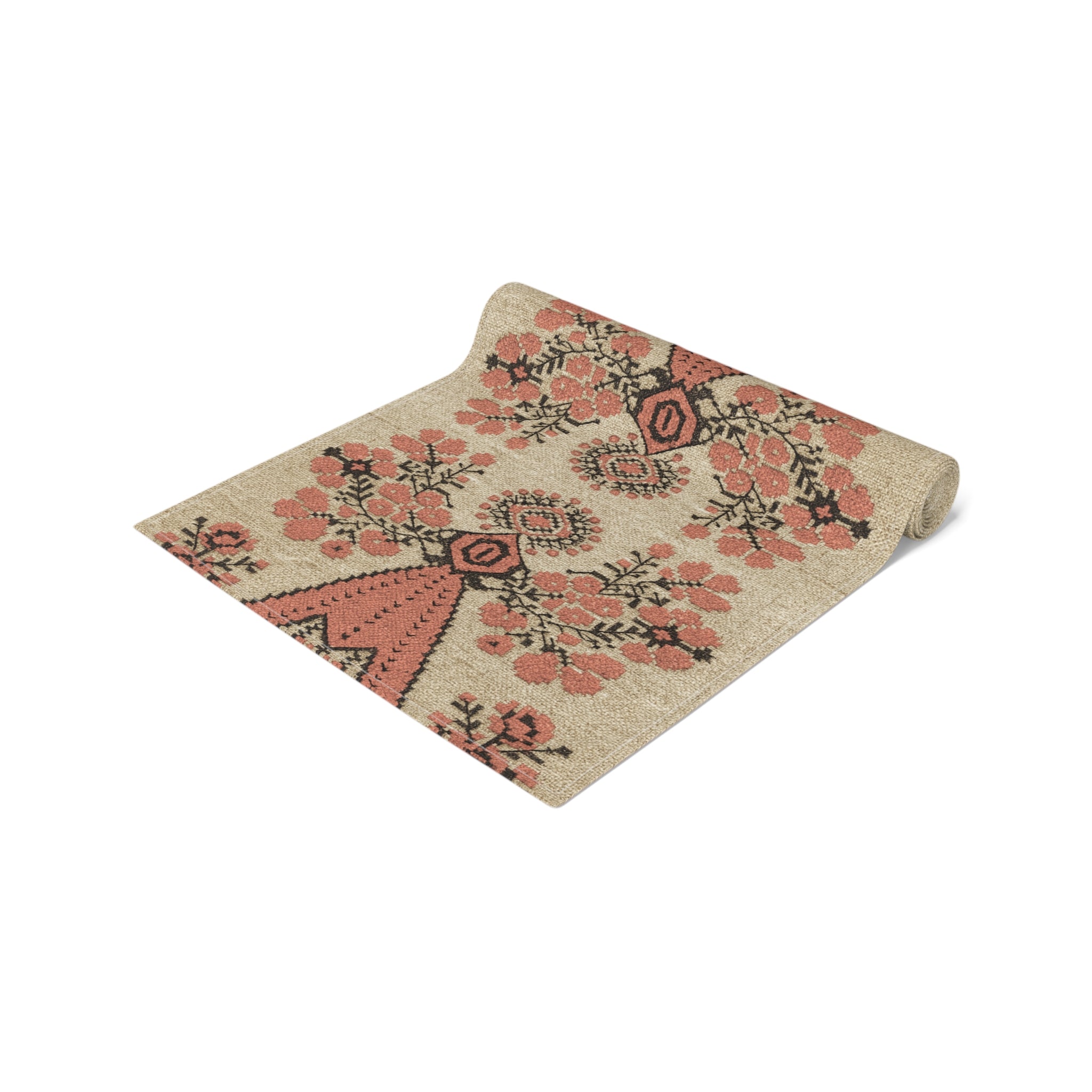 Berehynia Table Runner, Ukrainian Protective Symbol, Red Black Folk Pattern, Cultural Dining Decor for Home