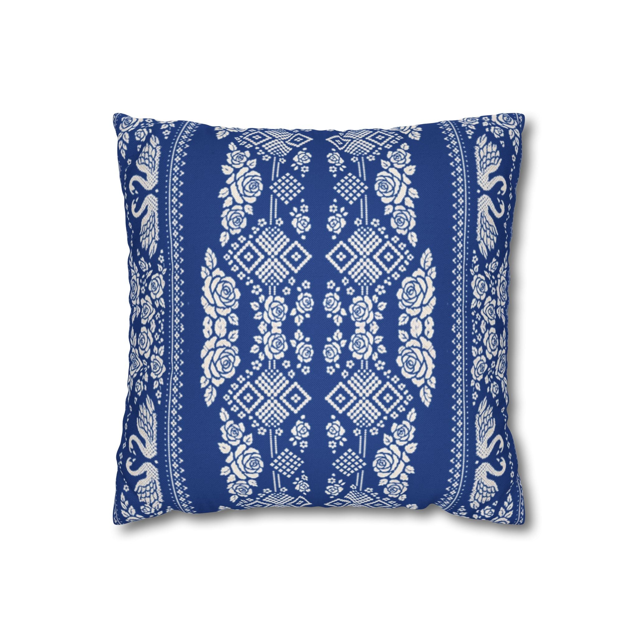 Wedding Swans Pillow Cover  Blue White Decorative Cushion, Home Decor, Bedroom, Living room, Housewarming