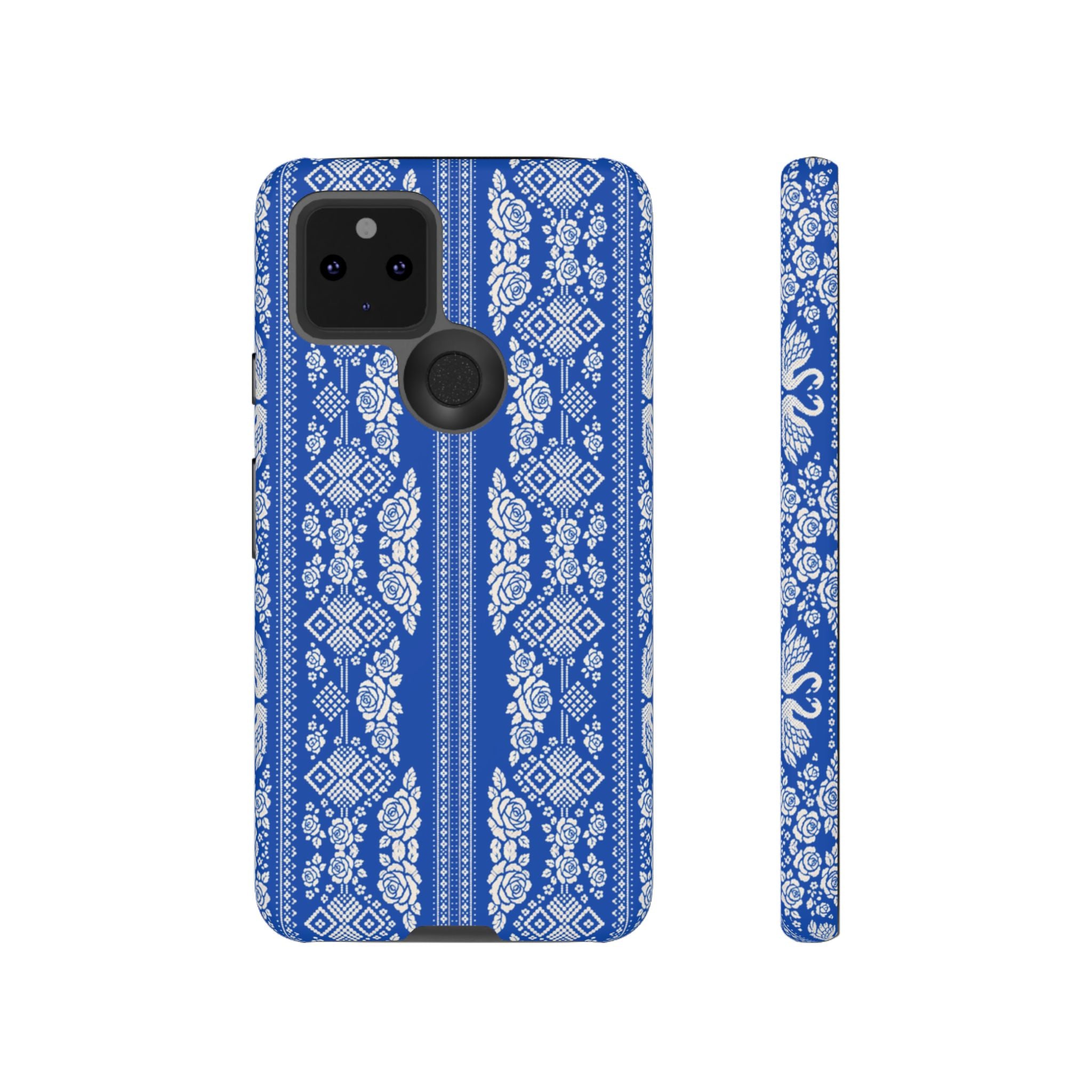 Wedding Swans Phone Case Blue  White Elegant Protective Cover, Tough Cases, Protective Folk Art Cover for iPhone  Samsung