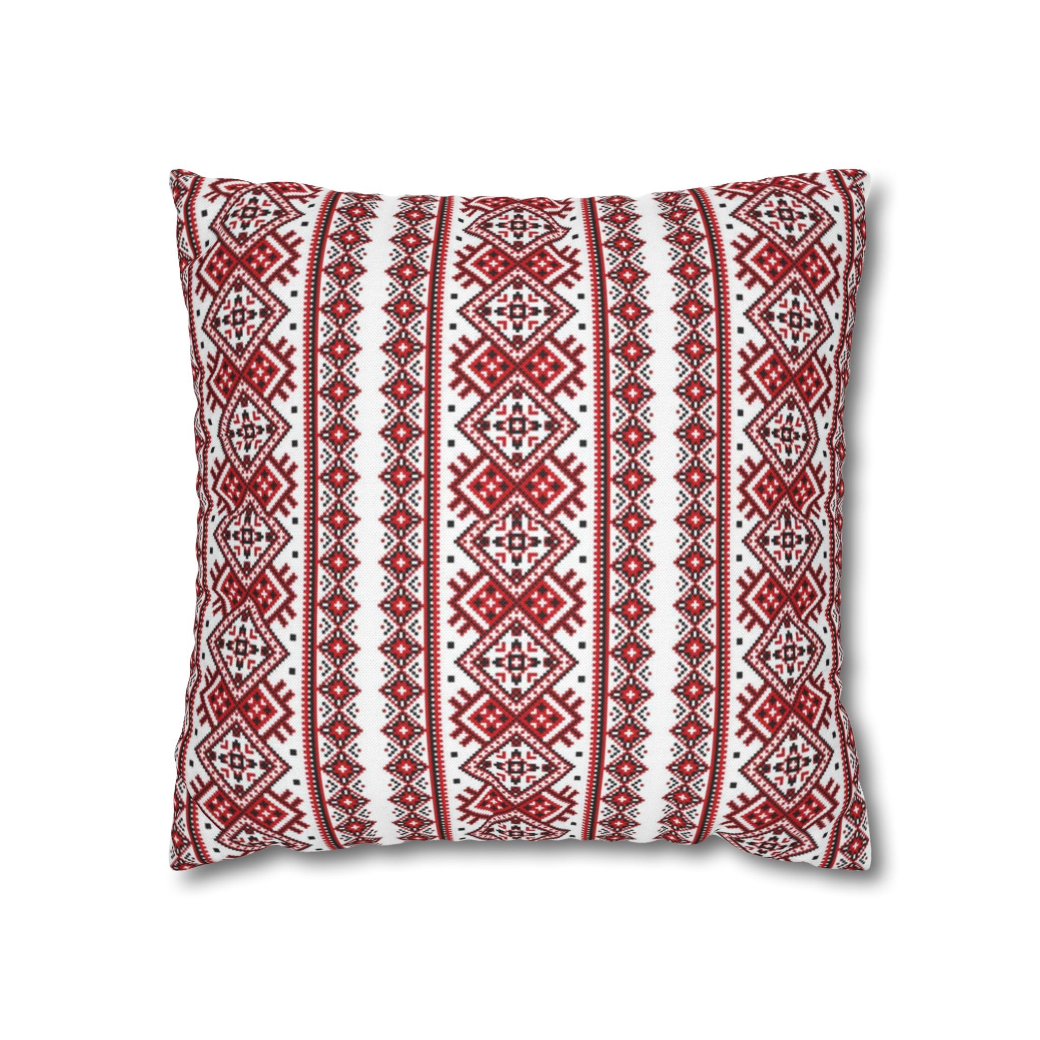 Ukrainian Traditional Red-Black Pattern Pillowcase Set2, Pillow Cover, Gift for parents, Living Room Decor bedroom, housewarming,cottagecore