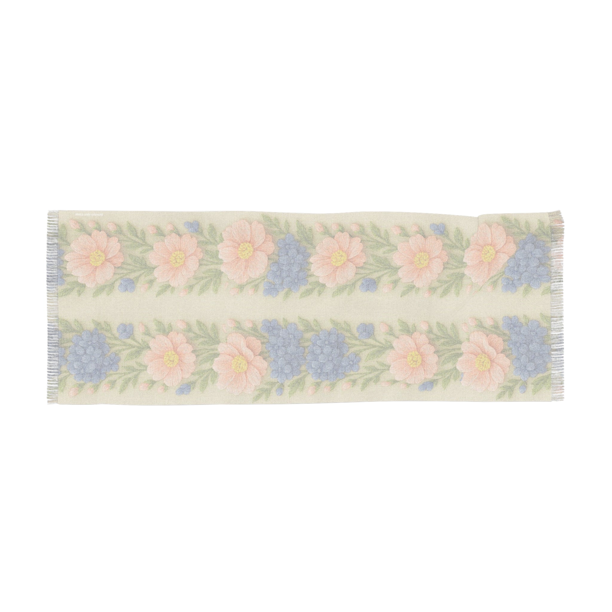 Floral Pastel Scarf – Wooly Garden | Lightweight Boho Wrap for Women