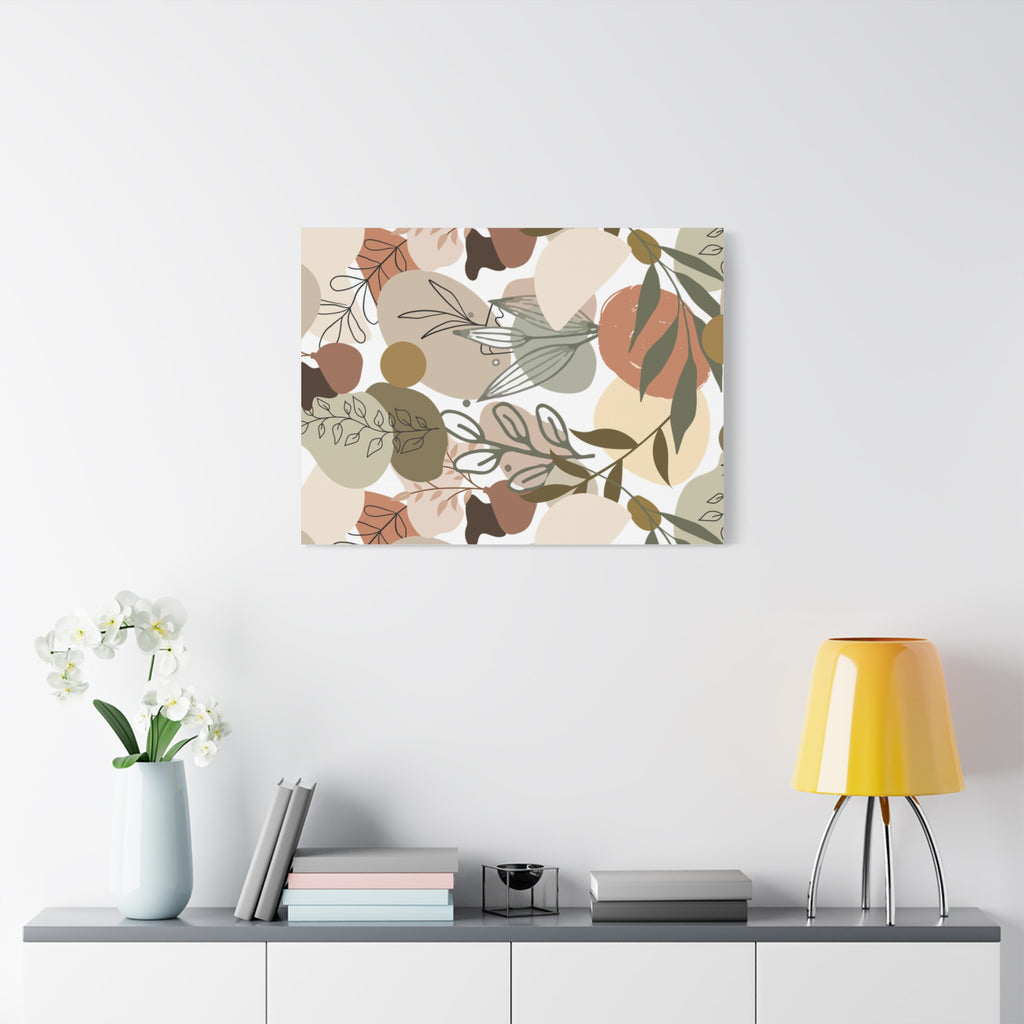 Abstract Modern Botanical Wall Art, Minimalist Line Art Canvas, Neutral Aesthetic Home Decor Print for Living Room or Bedroom, Matte Print, Stretched 1.25" Ready to Hang