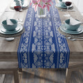 BLUESKYDEZIGN Wedding Swans Table Runner - Blue White Ukrainian Folk Art
